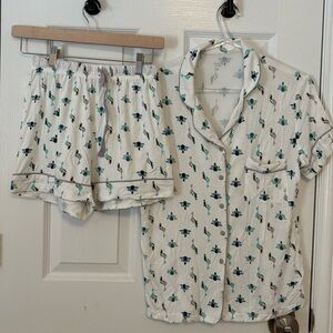 NWOT Nest Peacock Print Pajama Set